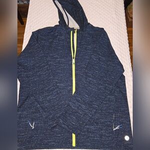 Solaris Mens Large‎ Navy & Yellow Windbreaker Jacket Lined